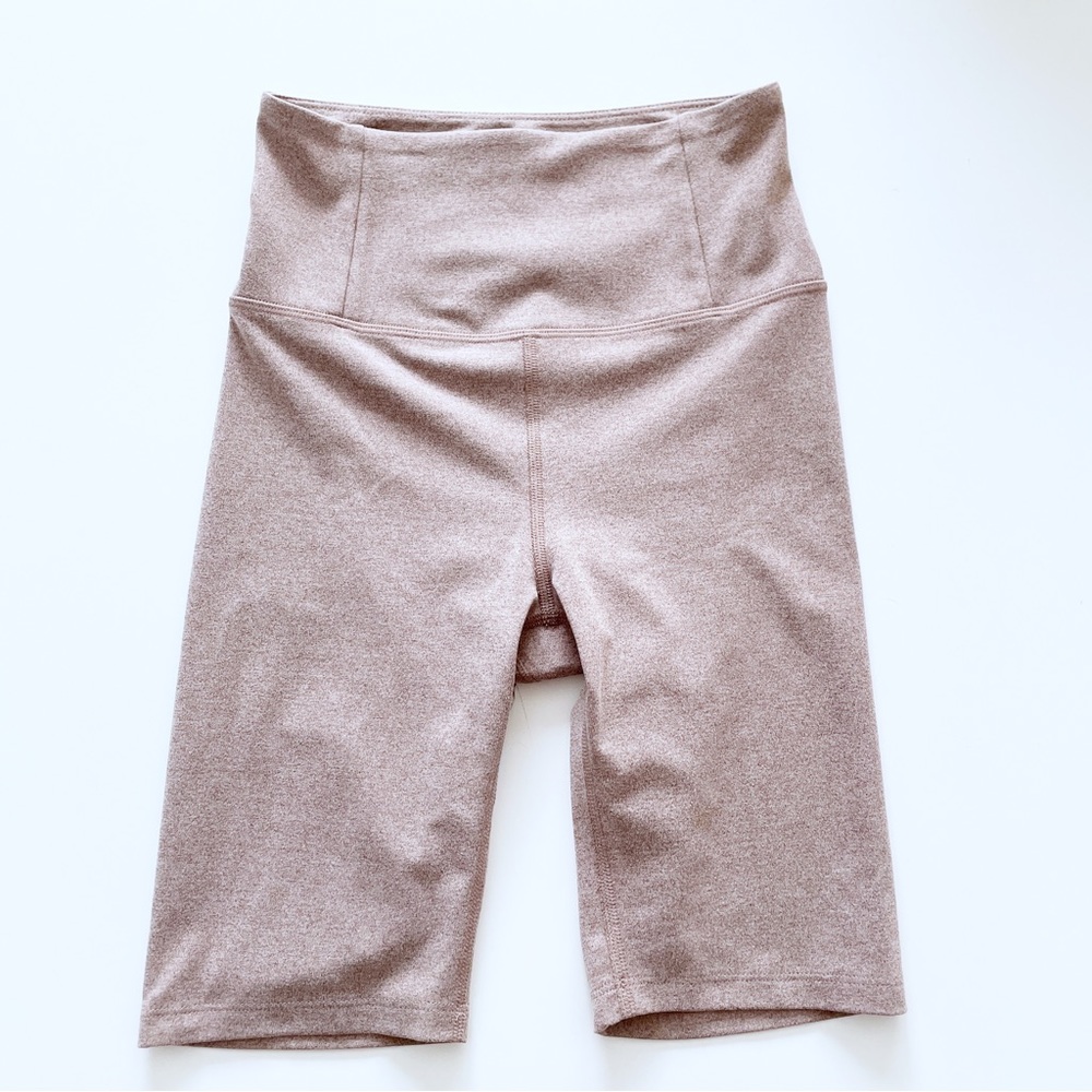 Girlfriend Collective Light Brown Limestone High Rise Bike Shorts XS